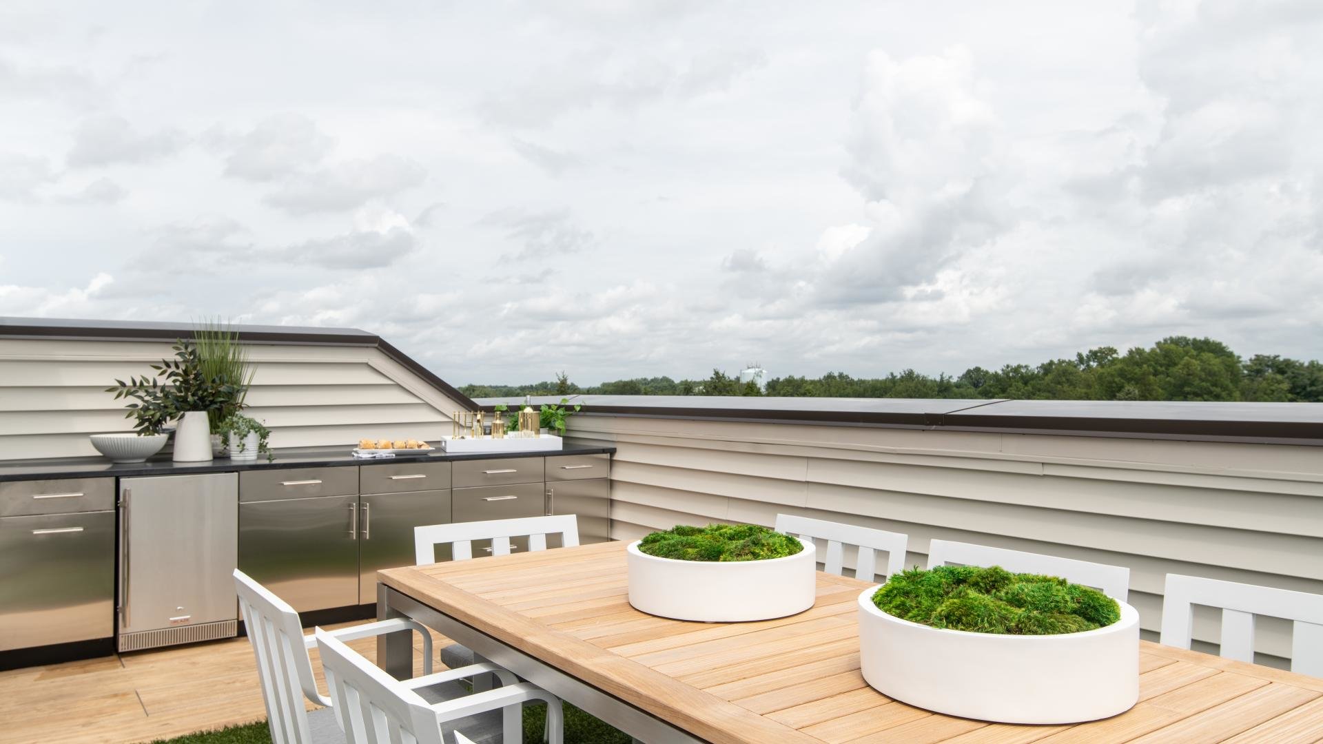 Rooftop dining space